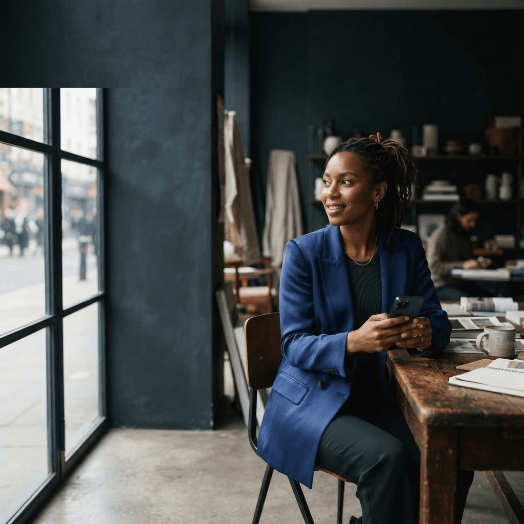 Ecommerce founder using Rohpay from her studio