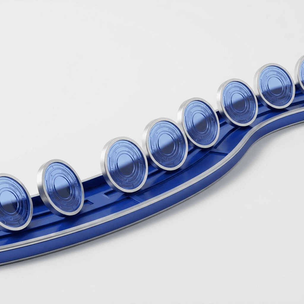 A 3D arrangement representing stablecoin payment rails